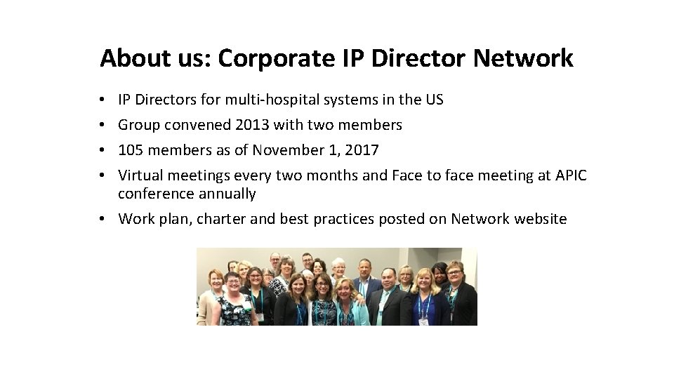 About us: Corporate IP Director Network IP Directors for multi-hospital systems in the US
