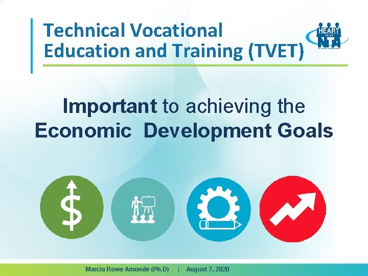 Technical Vocational Education and Training (TVET) Important to achieving the Economic Development Goals Marcia