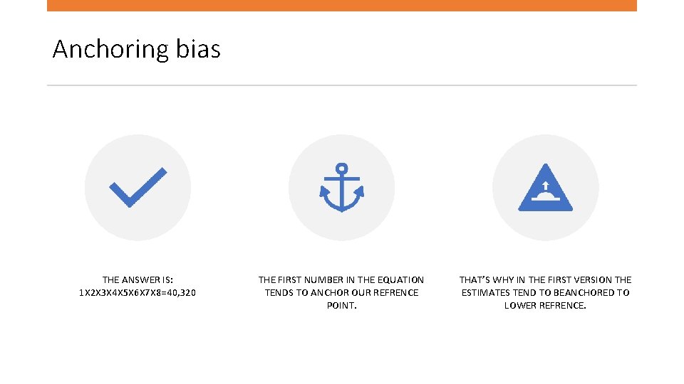 Anchoring bias THE ANSWER IS: 1 X 2 X 3 X 4 X 5