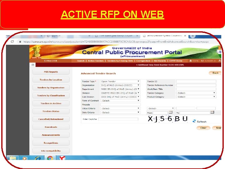 ACTIVE RFP ON WEB 