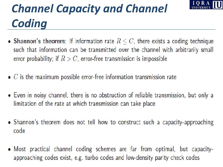 Channel Capacity and Channel Coding Channel Capacity and Channel Coding