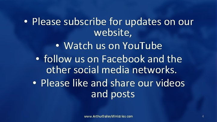  • Please subscribe for updates on our website, • Watch us on You.