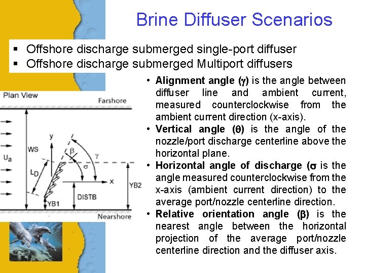 Brine Diffuser Scenarios § Offshore discharge submerged single-port diffuser § Offshore discharge submerged Multiport