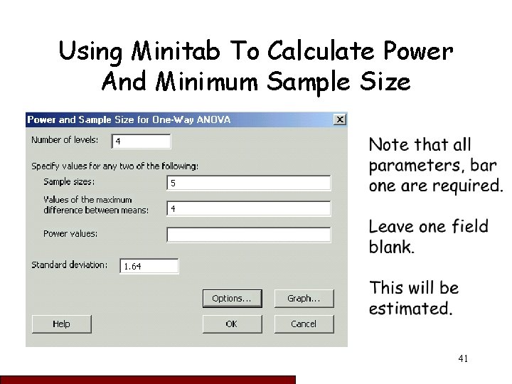 Using Minitab To Calculate Power And Minimum Sample Size 41 