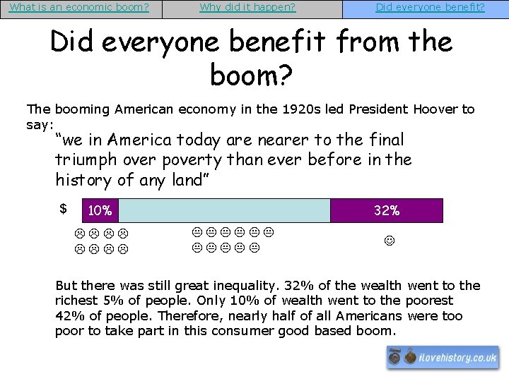 What is an economic boom? Why did it happen? Did everyone benefit from the