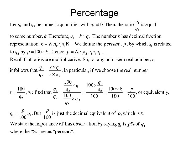 Percentage Percentage