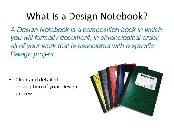 Mathematical Design Notebook Guidelines Design Notebook Guidelines What