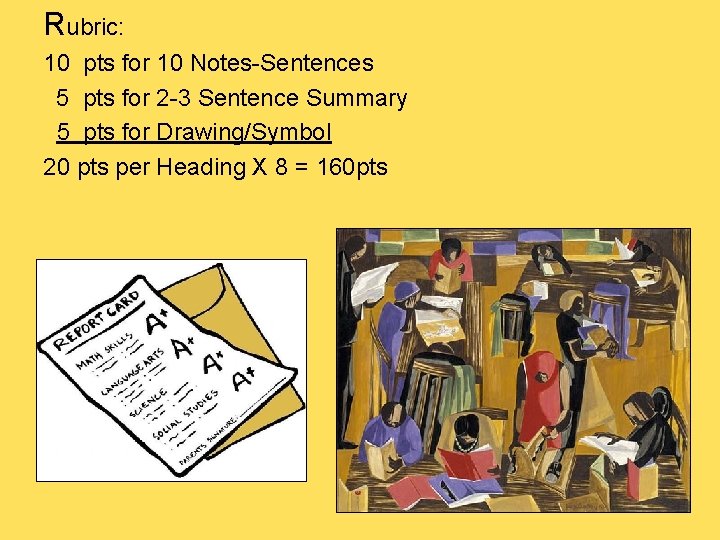 Rubric: 10 pts for 10 Notes-Sentences 5 pts for 2 -3 Sentence Summary 5