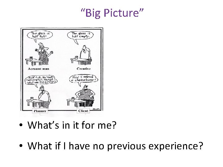 “Big Picture” The greater your satisfaction with your job responsibilities, the more effective you
