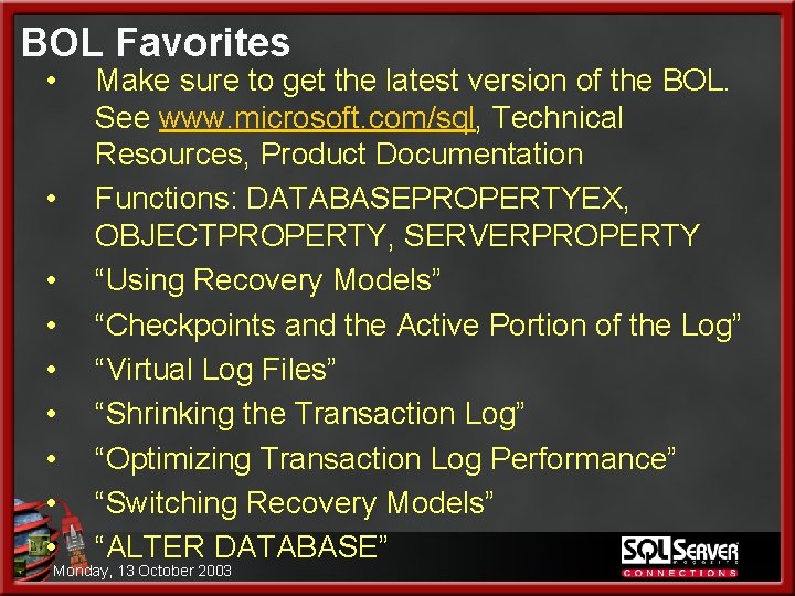 BOL Favorites • • • Make sure to get the latest version of the