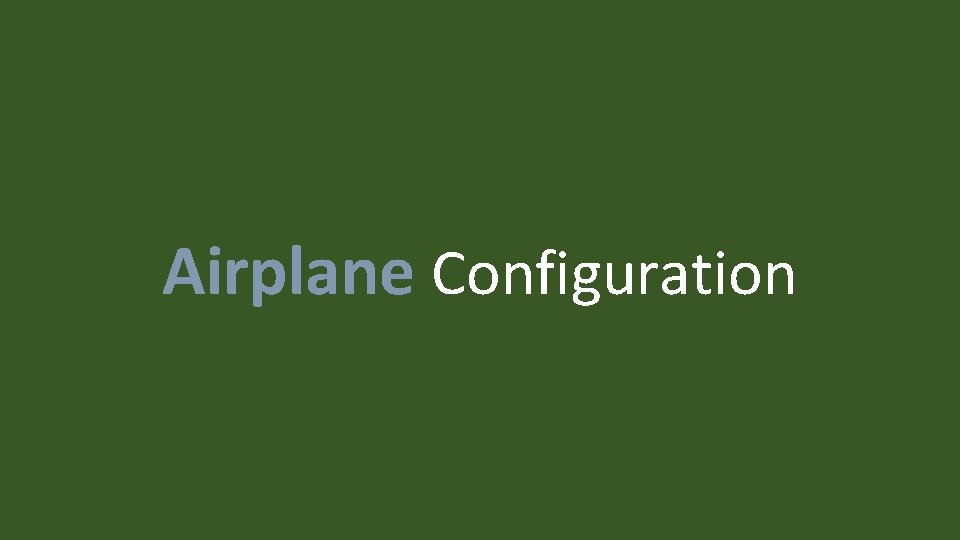 Airplane Configuration 