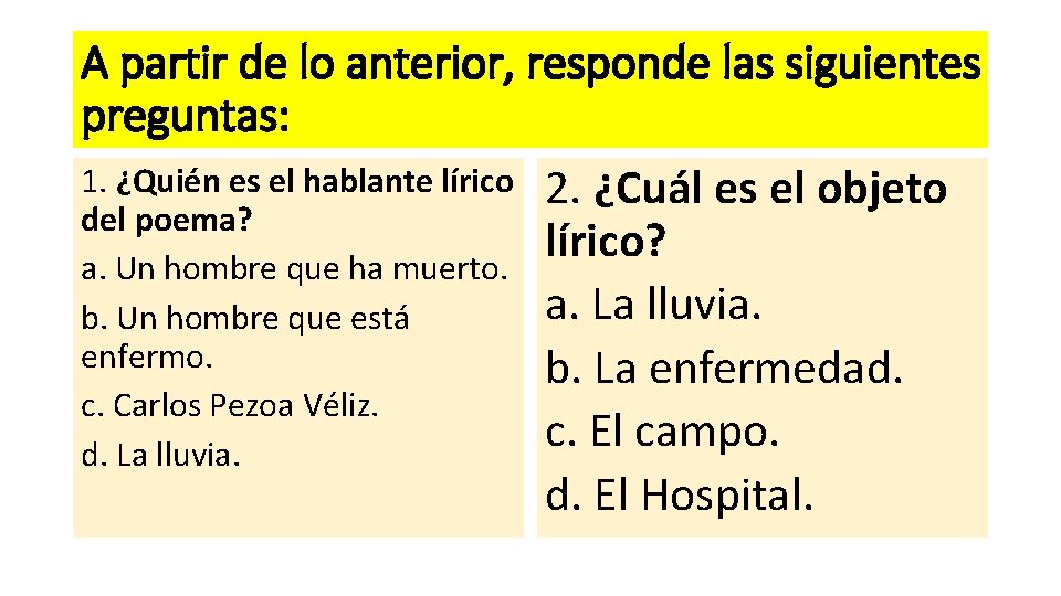 A partir de lo anterior, responde las siguientes preguntas: 1. ¿Quién es el hablante