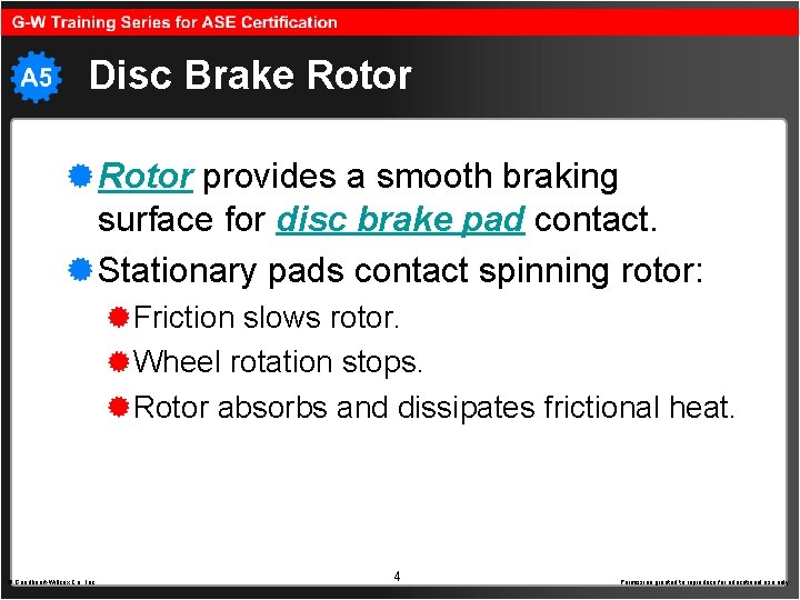 Disc Brake Rotor provides a smooth braking surface for disc brake pad contact. Stationary