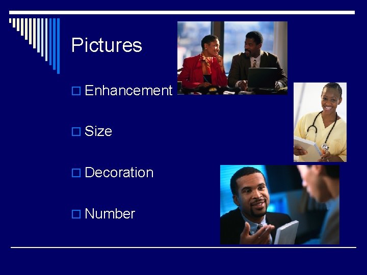 Pictures o Enhancement o Size o Decoration o Number 