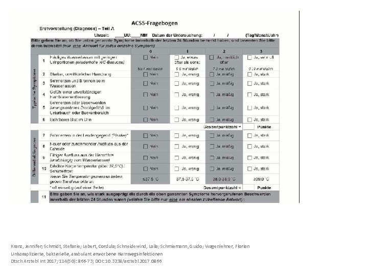 Kranz, Jennifer; Schmidt, Stefanie; Lebert, Cordula; Schneidewind, Laila; Schmiemann, Guido; Wagenlehner, Florian Unkomplizierte, bakterielle,