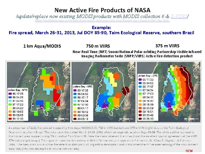 New Active Fire Products of NASA /update/replace now existing MODIS products with MODIS collection