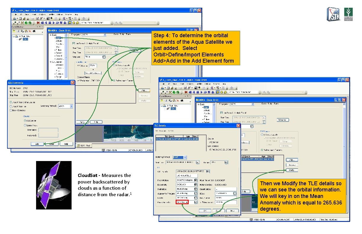 Step 4: To determine the orbital elements of the Aqua Satellite we just added.