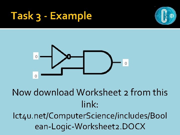 Task 3 - Example 0 0 0 Now download Worksheet 2 from this link: