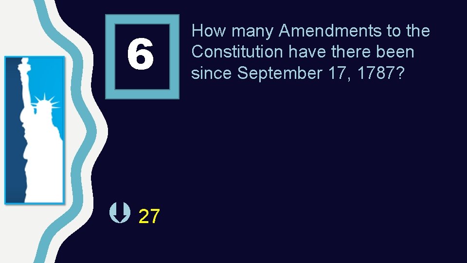 6 27 How many Amendments to the Constitution have there been since September 17,
