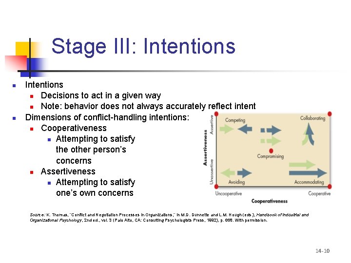 Stage III: Intentions n n Intentions n Decisions to act in a given way
