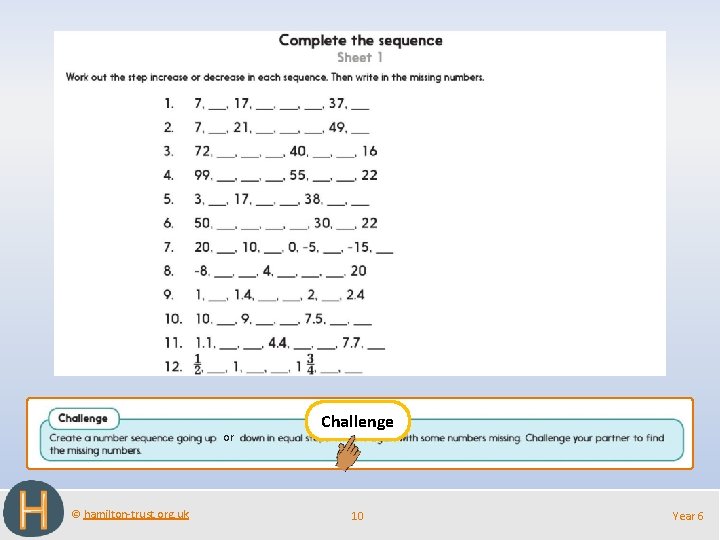 or © hamilton-trust. org. uk Challenge 10 Year 6 