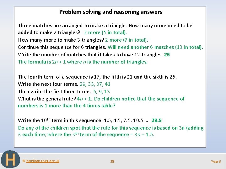 Problem solving and reasoning answers Three matches are arranged to make a triangle. How
