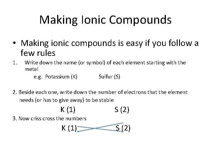 Making Ionic Compounds • Making ionic compounds is easy if you follow a few