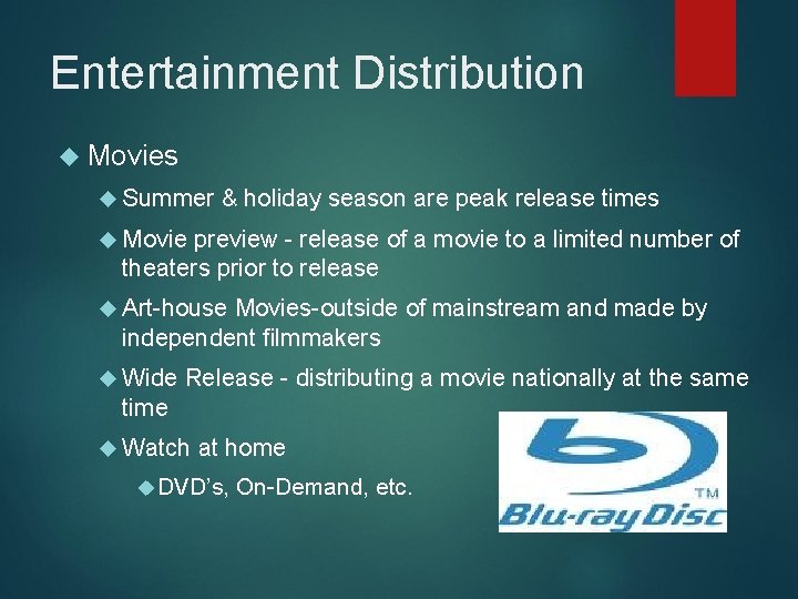 Entertainment Distribution Movies Summer & holiday season are peak release times Movie preview -