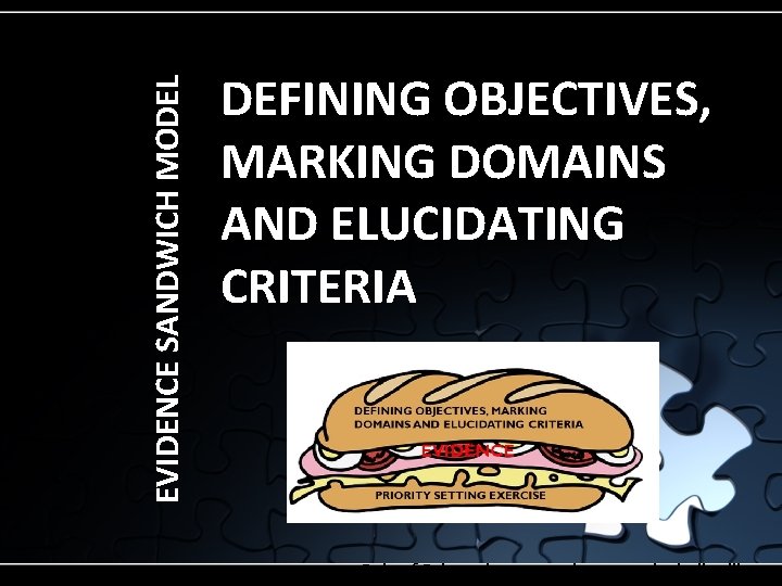 EVIDENCE SANDWICH MODEL DEFINING OBJECTIVES, MARKING DOMAINS AND ELUCIDATING CRITERIA Role of Epistemic community
