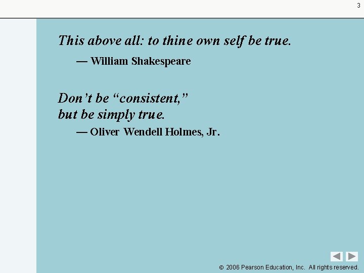 3 This above all: to thine own self be true. — William Shakespeare Don’t