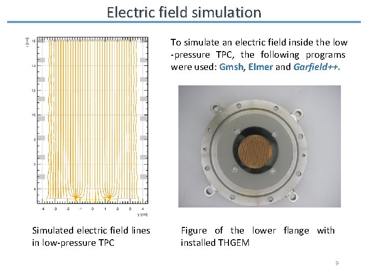 Electric field simulation To simulate an electric field inside the low -pressure TPC, the