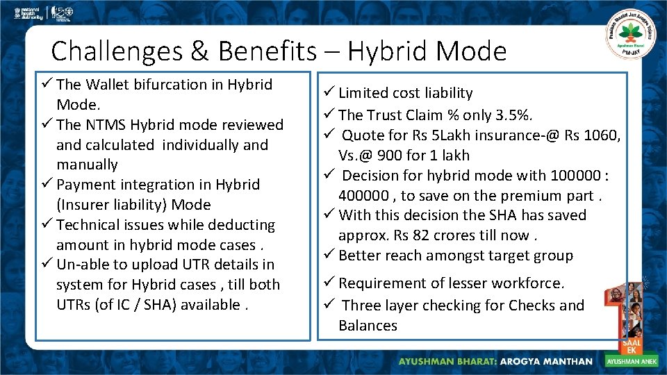 Challenges & Benefits – Hybrid Mode ü The Wallet bifurcation in Hybrid Mode. ü