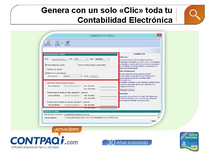 Genera con un solo «Clic» toda tu Contabilidad Electrónica 