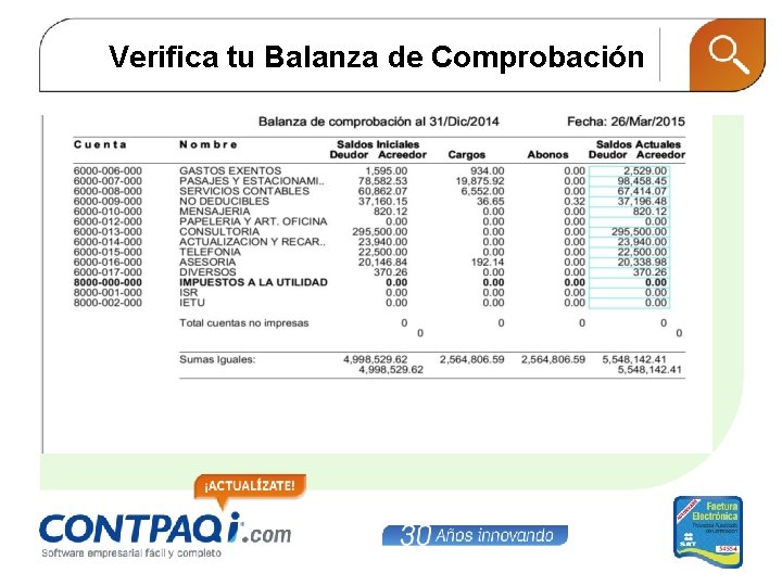 Verifica tu Balanza de Comprobación 