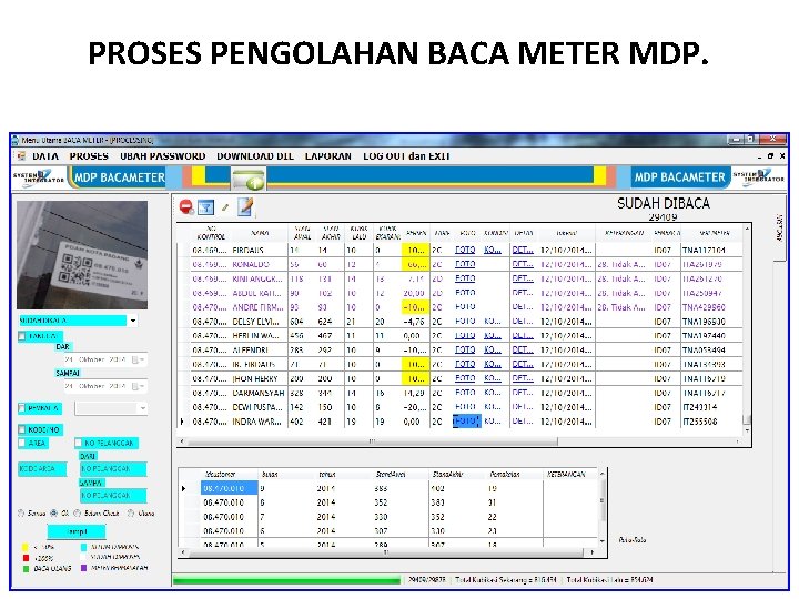 PROSES PENGOLAHAN BACA METER MDP. 