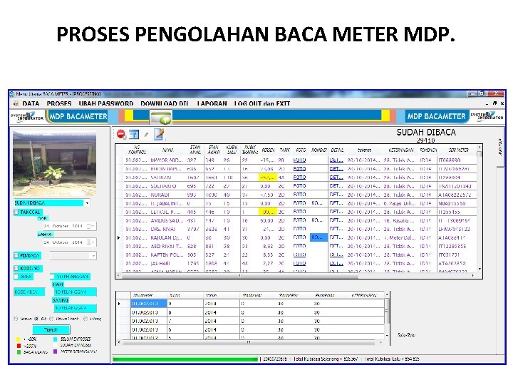 PROSES PENGOLAHAN BACA METER MDP. 