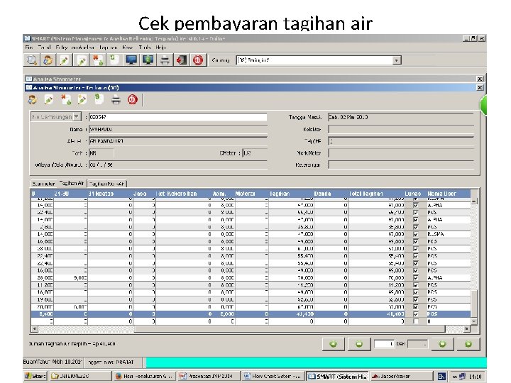 Cek pembayaran tagihan air 