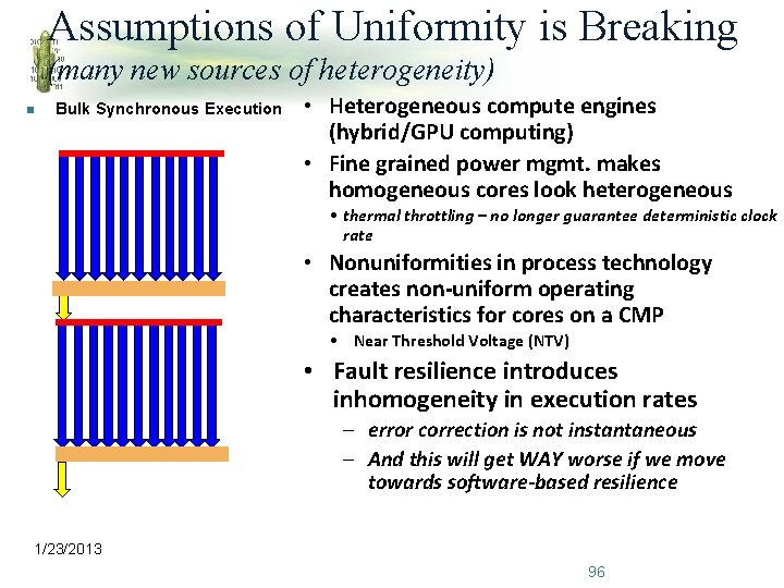 Assumptions of Uniformity is Breaking (many new sources of heterogeneity) n Bulk Synchronous Execution