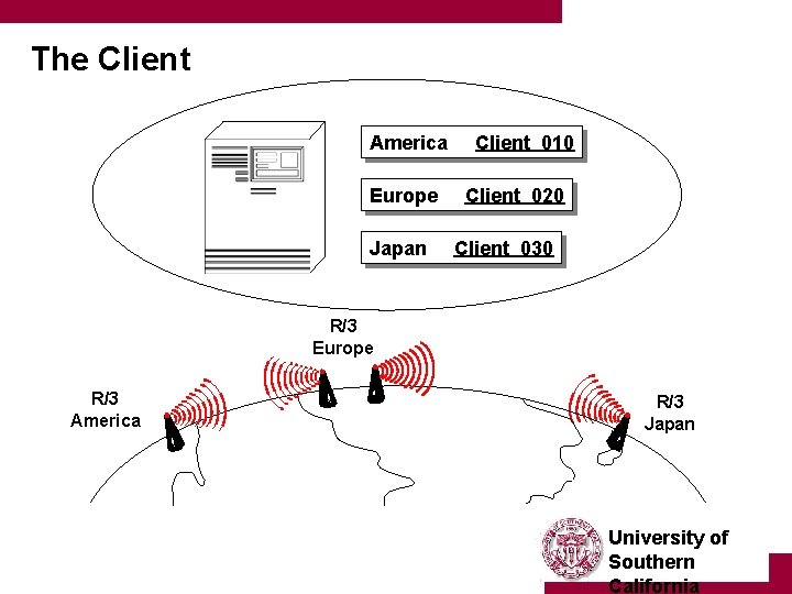 The Client America Europe Japan Client 010 Client 020 Client 030 R/3 Europe R/3