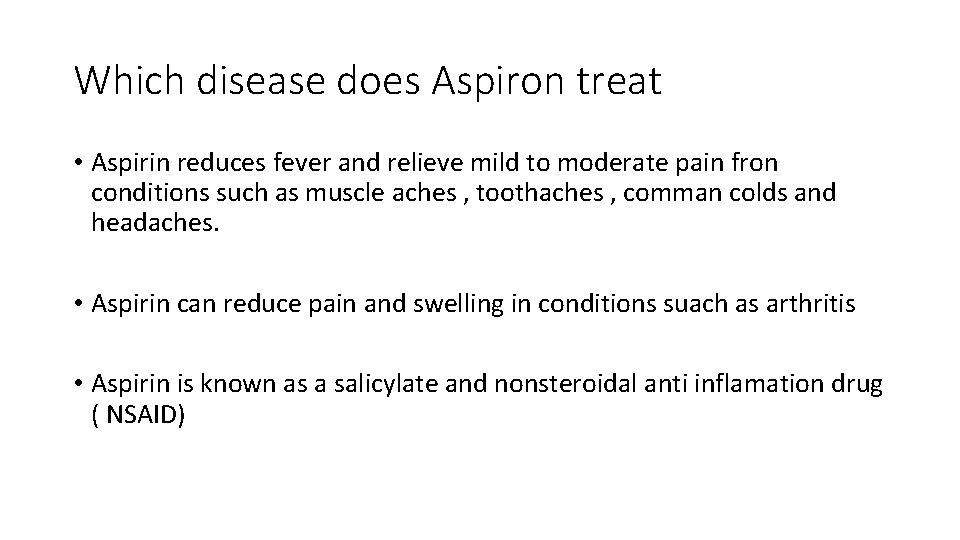 The Project Of Aspirin Made by Wendy De