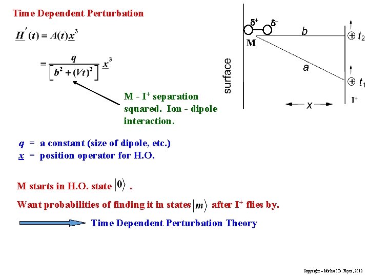 Time Dependent Perturbation + – M M - I+ separation squared. Ion - dipole