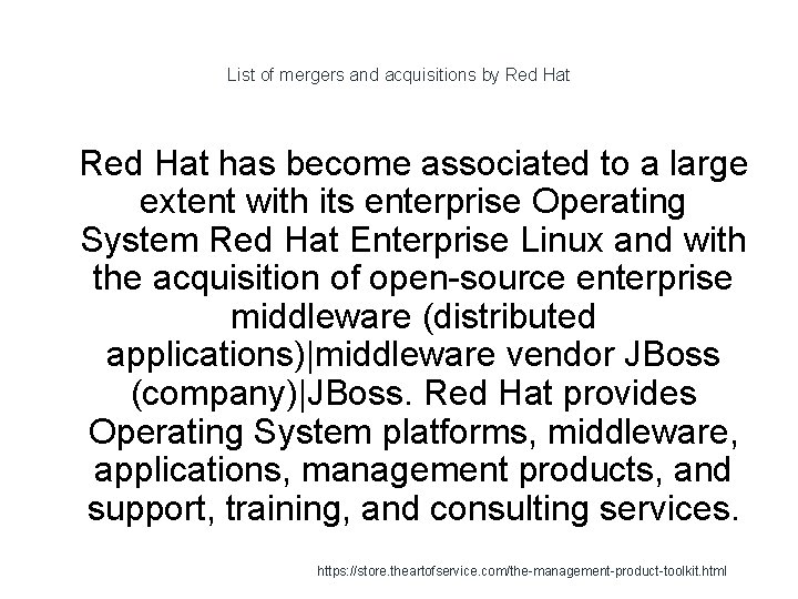 List of mergers and acquisitions by Red Hat 1 Red Hat has become associated