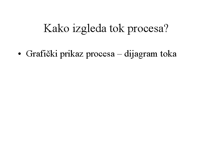 Kako izgleda tok procesa? • Grafički prikaz procesa – dijagram toka 