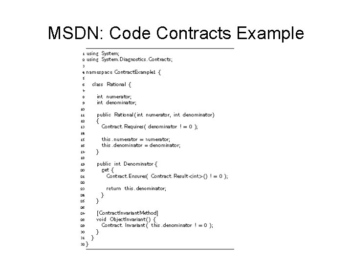 MSDN: Code Contracts Example 