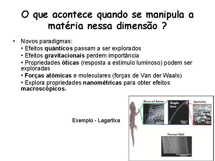 O que acontece quando se manipula a matéria nessa dimensão ? • Novos paradigmas: