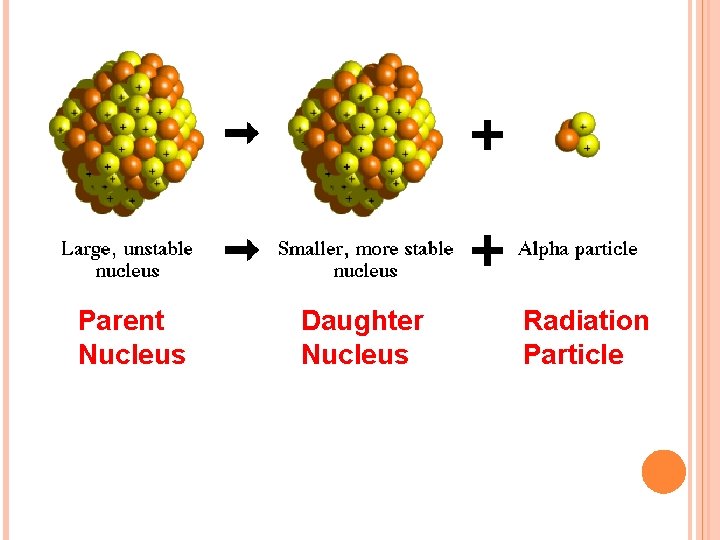 Parent Nucleus Daughter Nucleus Radiation Particle 