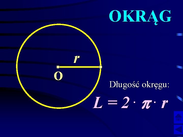 OKRĄG r O Długość okręgu: L=2 p r. . 