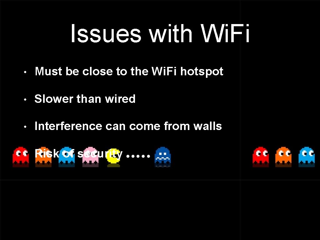 Issues with Wi. Fi • Must be close to the Wi. Fi hotspot •