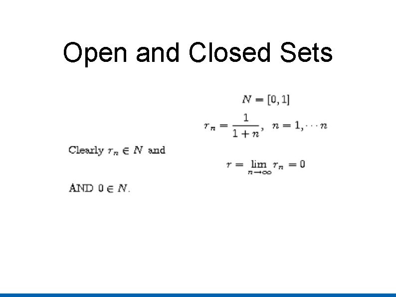 Open and Closed Sets 