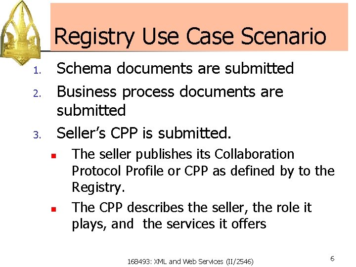 eb XML Registry and Repository Dept of Computer